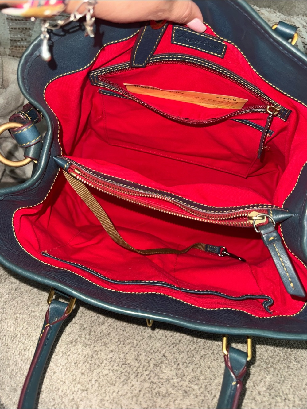 Dooney & Bourke Florentine Leather Perry Satchel in denim - Picture 9 of 13